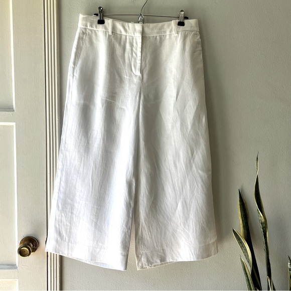 J. Crew Pants - J.Crew•Wide Leg Linen/Cotton CropTrousers•sz 8